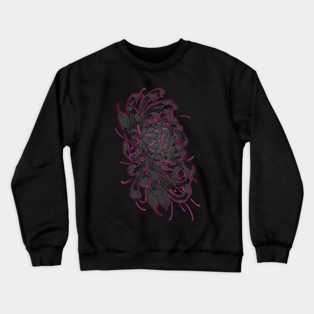 Black chrysanthemums Crewneck Sweatshirt by Anton_kiyas